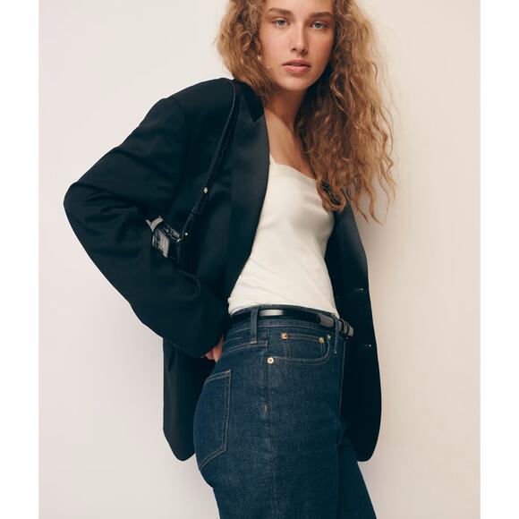 J.Crew Slim Wide Jean Resin Rinse Blue Denim High Rise Classic Womens US 28 NWT - Picture 4 of 13